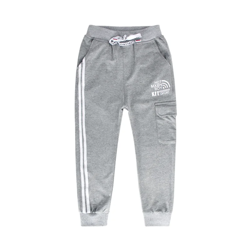 Light Grey Повседневные штаны для мальчиков с принтом, спортивные штаны для активных бегунов, узкие брюки для подростков, одежда для мальчиков, тонкие спортивные штаны, лето - Цвет: Light Grey