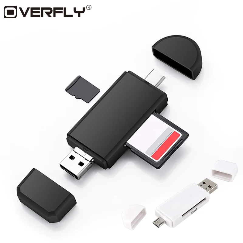 Overfly type C USB к 2 0 Micro OTG кард ридер высокоскоростной Универсальный TF/SD для Android