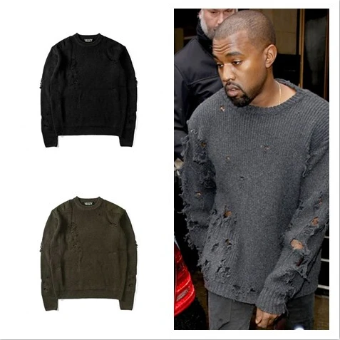 yeezy sweater with holes