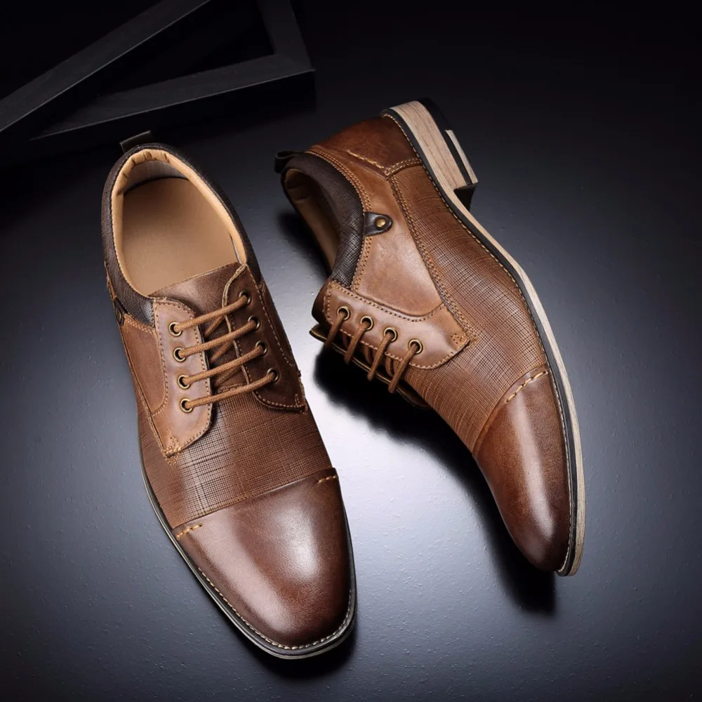 DESAI/Новое поступление; обувь больших размеров; мужские деловые модельные туфли из натуральной кожи на шнуровке с тиснением; мужские официальные Туфли-оксфорды на плоской подошве