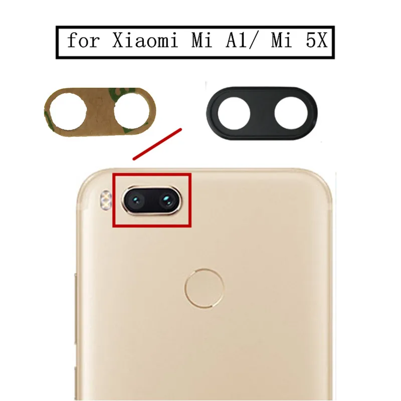 

2pcs for Xiaomi Mi A1 Mi 5X Back Rear Camera Glass Lens Main Camera Glass Lens for Xiaomi MiA1 Mi5X Replacement Repair Part
