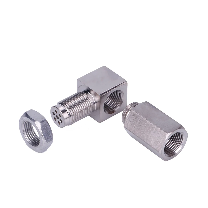 90° Sensor Spacer Engine Light CEL Check Bung Mini Catalytic Converter For O2