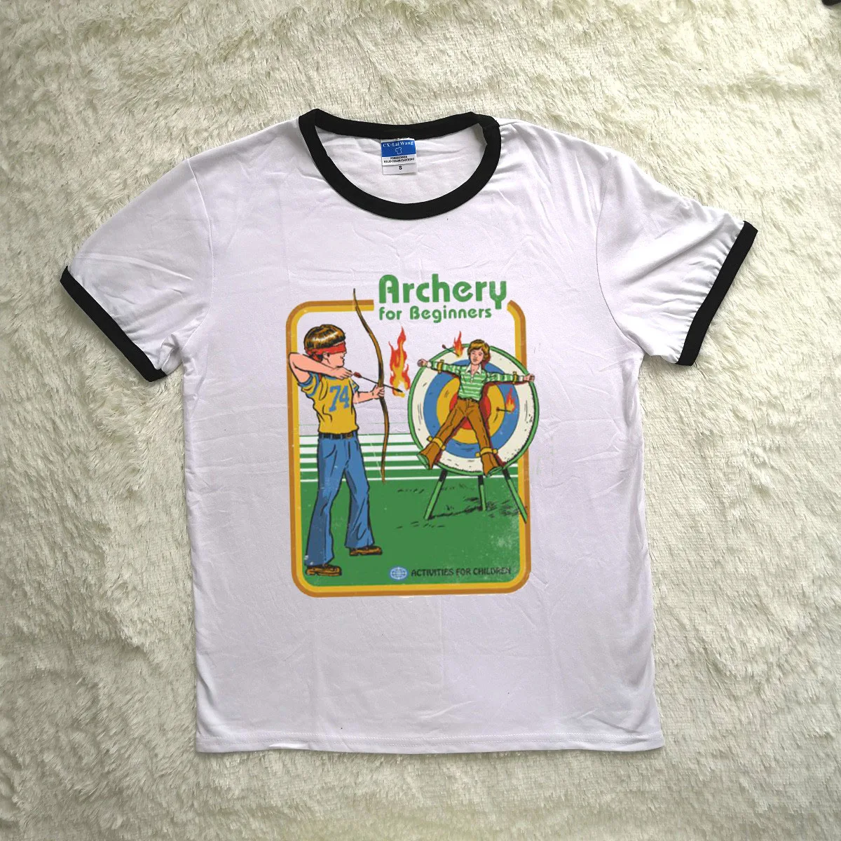 

The New Women Vintage Style Spoof T shirt Archery for Beginners Hot Stamp Short Sleeves Hillbilly Lycra T-shirt Funny Top&Tees