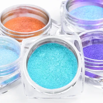

MEET ACROSS Mirror Colorful Holographic 3D Nail Glitter Powder Nail Art Beauty Decor Manicure Pigment Nail Powder Dust Tips