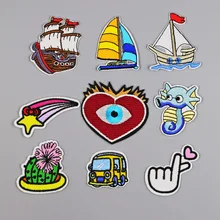 Парусник кактус parches hippocampus вышитые железные патчи для одежды полосатая одежда бриллиантовые наклейки индивидуальные нашивки