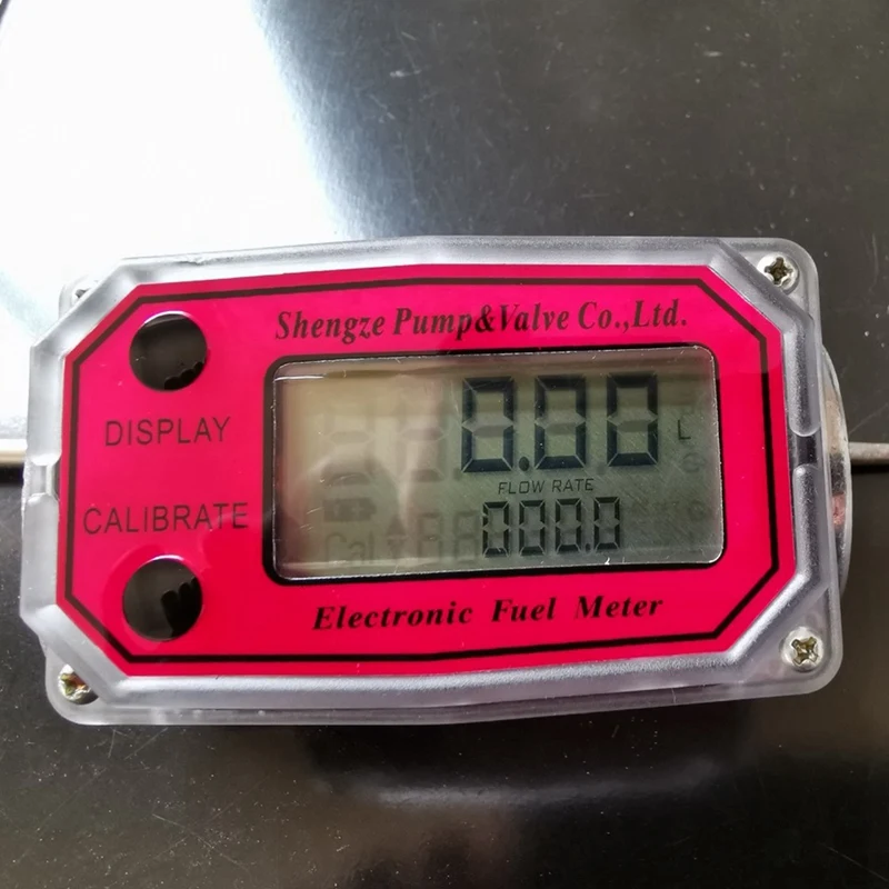 Digital Turbine Flowmeter 15-120L Fuel Flow Tester Npt Indicator Sensor Counter Liquid Water Flow Measure Tools