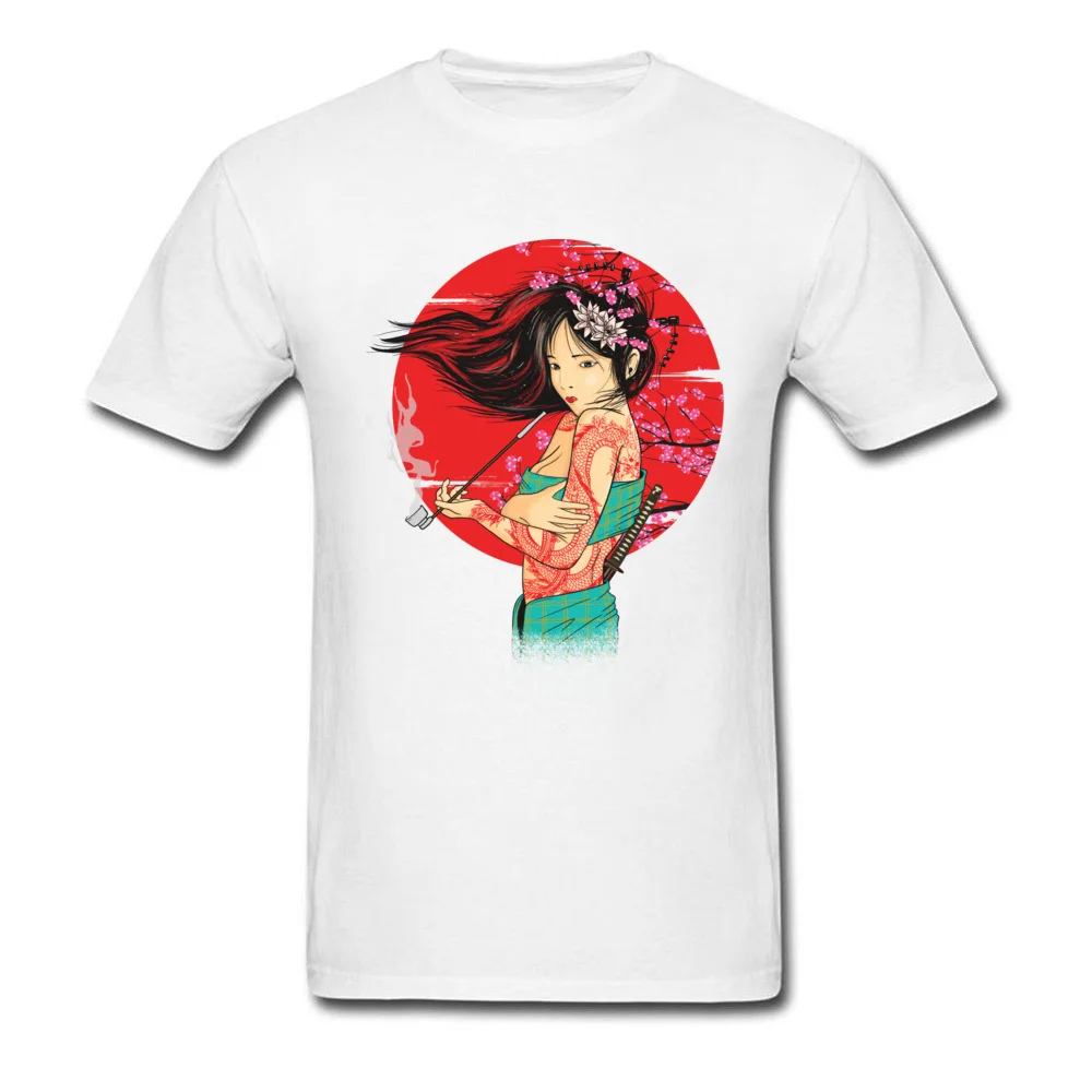 Unique The geisha T Shirts Company Lovers Day Short Sleeve O-Neck Tops Shirts 100% Cotton Men Custom T Shirt Wholesale The geisha white