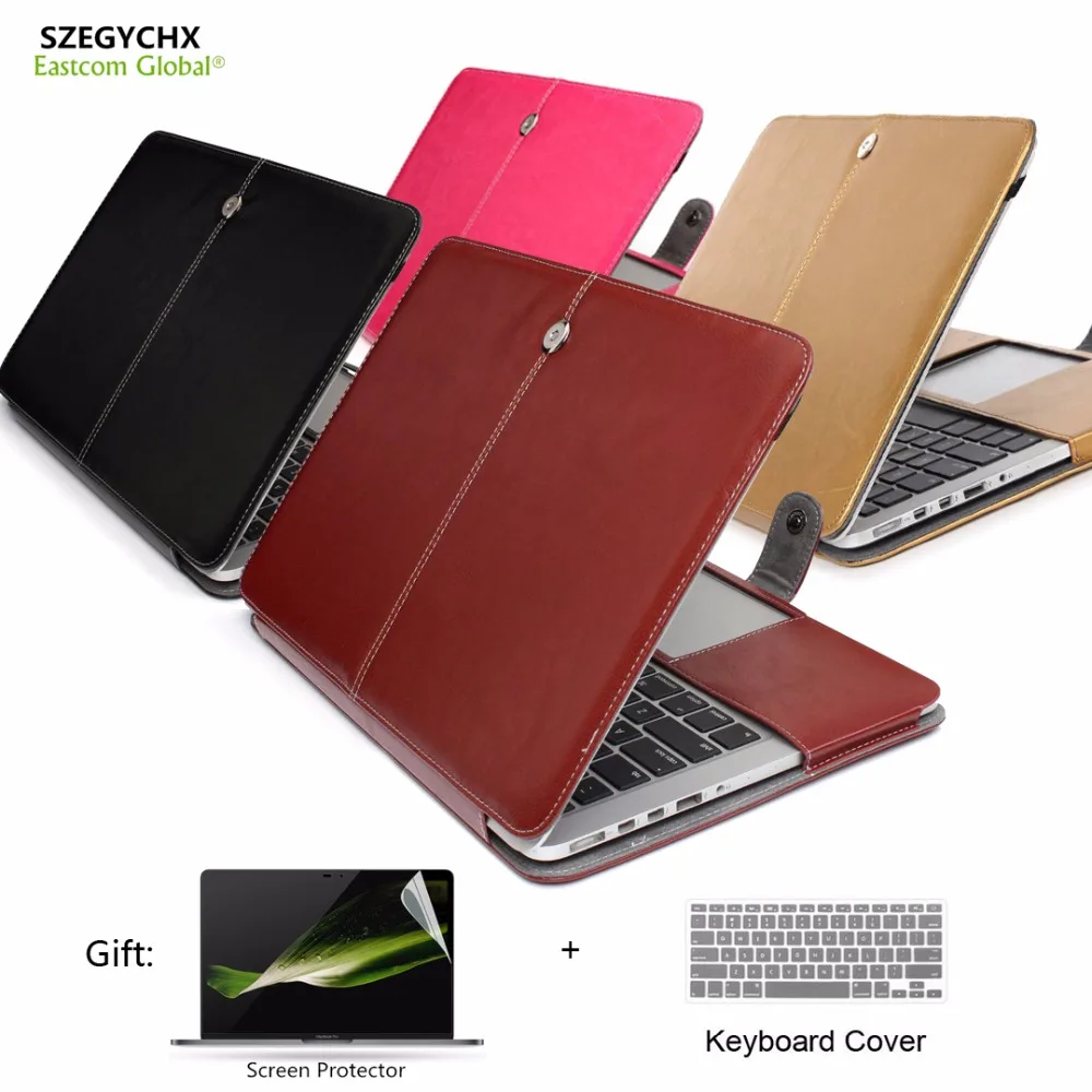 Чехол-подставка из искусственной кожи для ноутбука Macbook Air Pro retina, 13,3 дюймов, новая роскошная сумка с сенсорной панелью A1706 A1708 A1989 A1932 ID