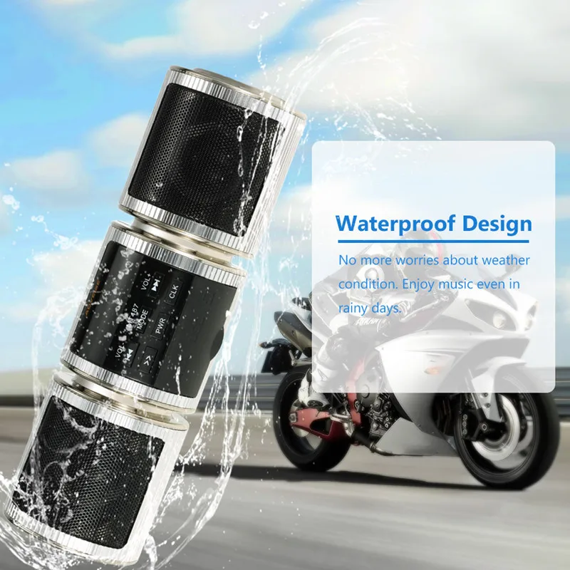 

Bike Bicycle Motorcycle Bluetooth Speaker Audio Sound System MP3 Player TF/FM/AM Radio Speakers Waterproof Motorbike Speaker