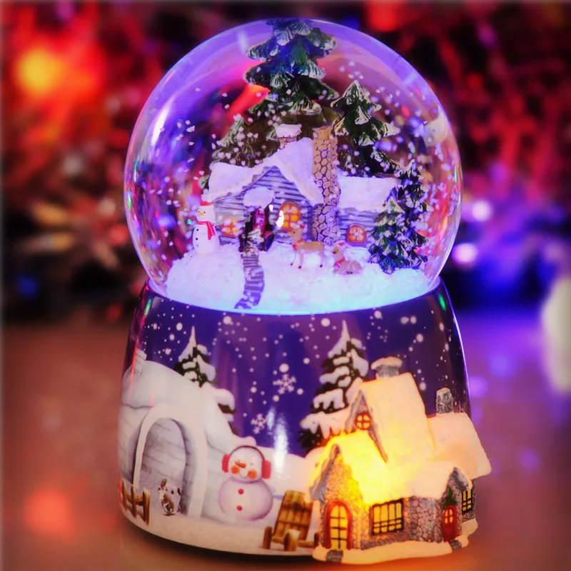 4541 54 De Réductionlumières Lumineuses De Boule De Cristal De Neige De Maison De Noël In Figurines Et Miniatures From Maison Animalerie On