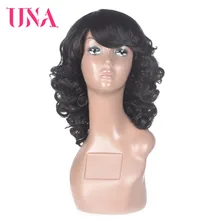 UNA человеческие волосы парики для женщин Remy человеческие волосы 150% плотность воды волна человеческие волосы парики малазийские волосы парики 1" длинные 10 цветов