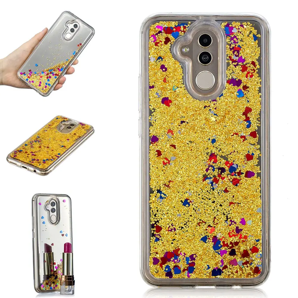 

P smart Case for Huawei P30 Y7 Mate 20 PRO Y9 2019 Cover Dynamic Quicksand Mirror Case for Huawei Honor 10 lite Note 10 Funda