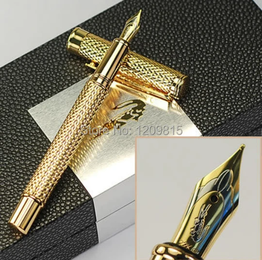 

Stationery office business Supplies Luxury Crocodile 218 full golden raised fountain pens metal writing brand ink pen for gift