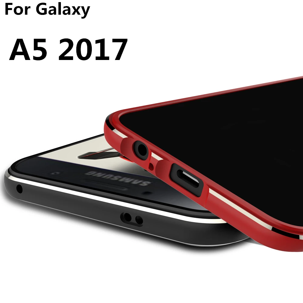 Чехол для Galaxy A5 2017 роскошный Ультратонкий алюминиевый бампер Samsung A520 A520F + 2 пленки