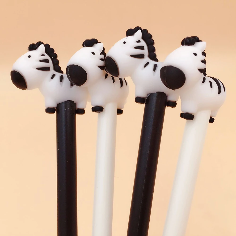 

2 Pcs/lot 0.5mm Cute Zebra Animal Gel Pen Signature Pen Escolar Papelaria School Office Supply Promotional Gift