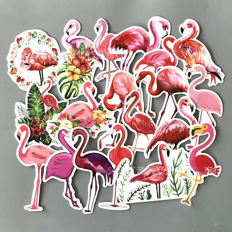 19pcs/pack Pink Flamingos Decoration Stickers DIY Planner Diary