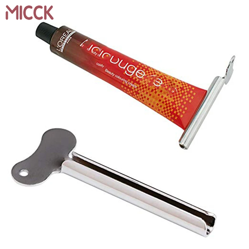 

MICCK Multifunctional Stainless Steel Tube Toothpaste Squeezer Bathroom Hair Color Dye Cosmetic Oil Paint Squeezer Dispenser