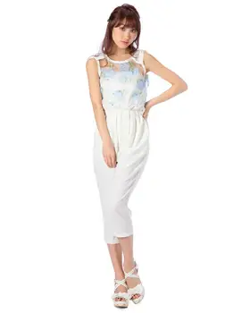 

Japan liz lisa organza flower printing Capri pants jumpsuit