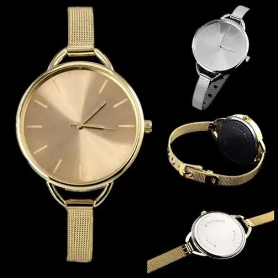 

Wrist Watch Women's Casual Simple Round Round Dial Quartz Analog Display Daily Life Ultra-thin