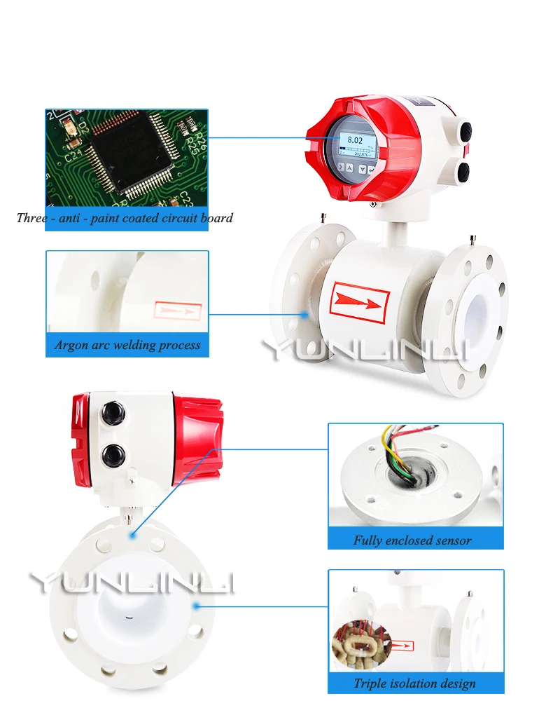 LDG умный электромагнитный расходомер для сточных вод жидкости кислоты трубопровода интегрированный Dn100/50 теплосчетчик