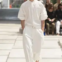 Весна и осень модели свободные мужские шаровары комбинезон широкие ноги комбинезон стилист волос брюки куртка