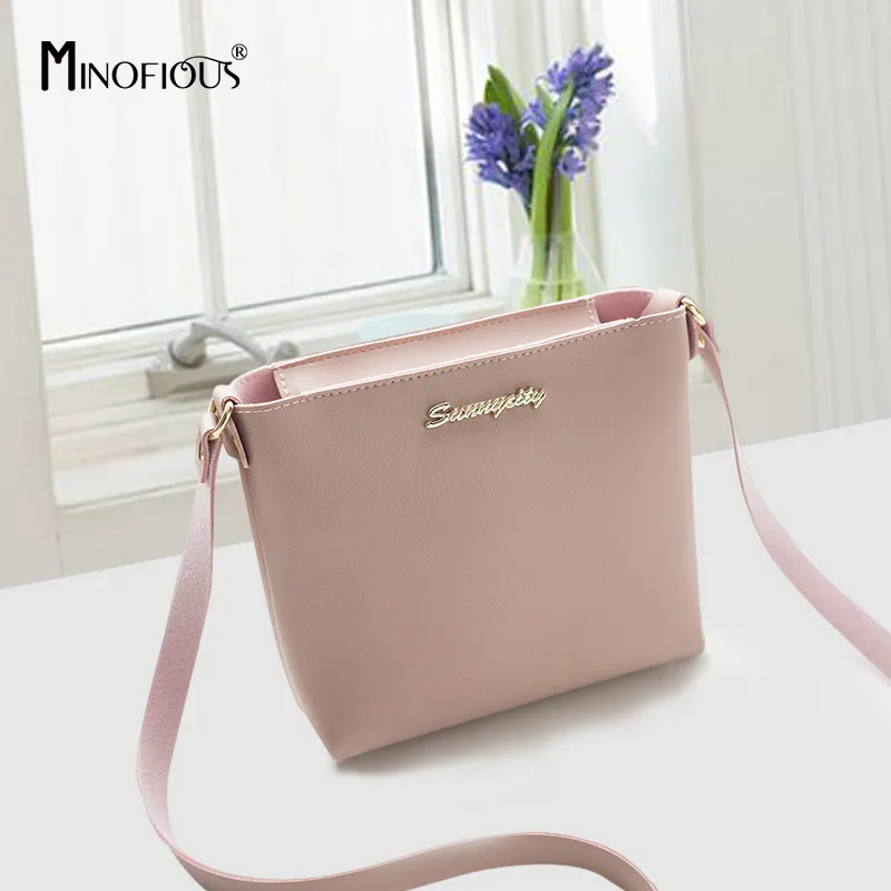 MINOFIOUS moda Casual teléfono moneda bolso de hombro pequeñas mujeres de cuero PU mensajero bolsas de embrague sólido cremallera bandolera Mini bolso