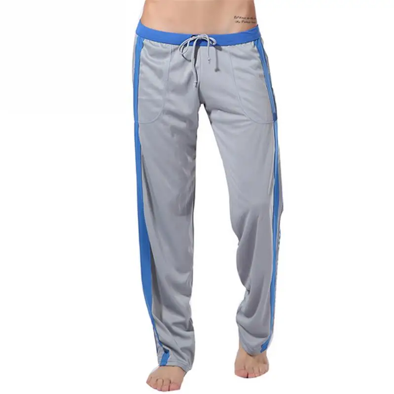 Мужские брюки для сна, пижамные штаны, Повседневная Домашняя одежда, свободные штаны с завязками для отдыха, Повседневная Домашняя одежда, домашняя одежда - Цвет: Gray