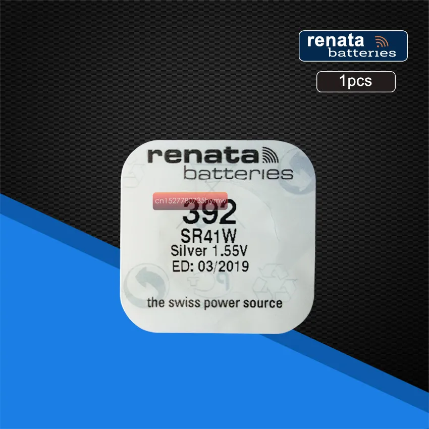 1 упаковка Серебряный оксид аккумулятор для часов renata 392 SR41W 55 V 100% оригинальный