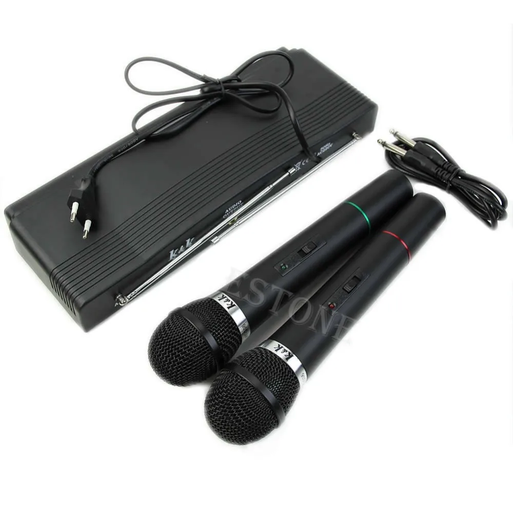 bluetooth microphone High Quality Wireless Microphone System Dual Handheld 2 x Mic Cordless Receiver karaoke microphone