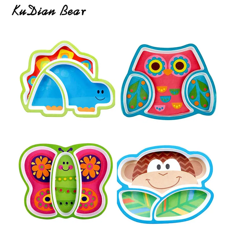 

Baby Dishes Bowl Cup Plates Sets Sub-grid Cartoon Tableware Creative Gift Infant Toddler Children Dinner MKL059 PT49