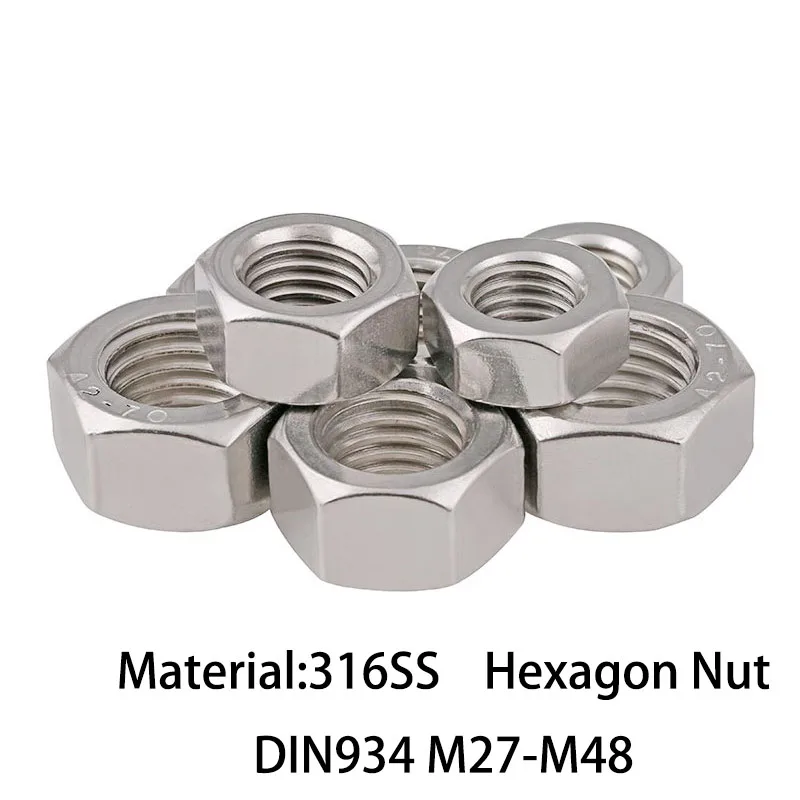 Metric Thread M22/M24/M27/M30/M36/M39/M42/M48/M52/M56 Black Carbon Steel Hex Nut Hexagonal Nut Size: M36