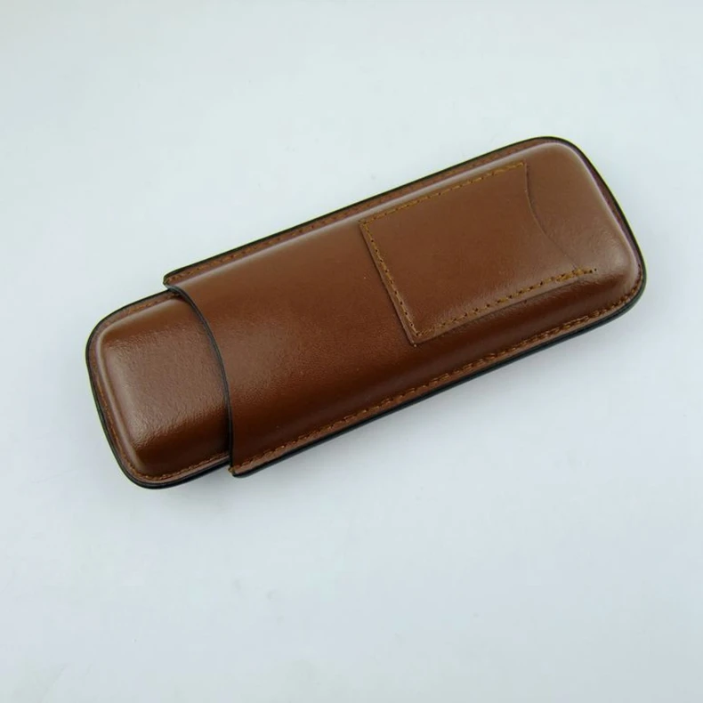 Cohiba-Leather-Travel-Cigar-Case-Holder-2-Tube-Humidor-With-Cutter