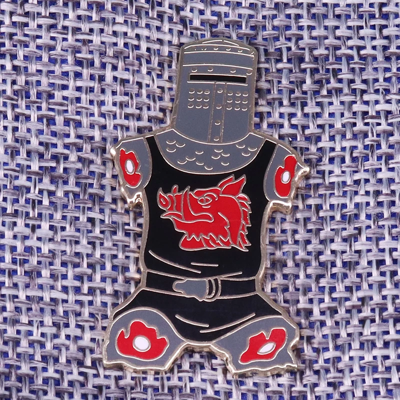 

Just a flesh wound brooch Monty Python Holy Grail enamel pin Black Knight inspired badge funny sarcasm gift