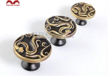 10Pcs/Lot European-style Chinese copper handle coat cupboard cabinets Lady golden copper bronze(D:34mm H:24mm)