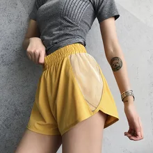 Женская спортивная одежда летние шорты для бега быстросохнущая сетка пляжные спортивные шорты Безопасность Йога шорты для спортзала тренировочные шорты