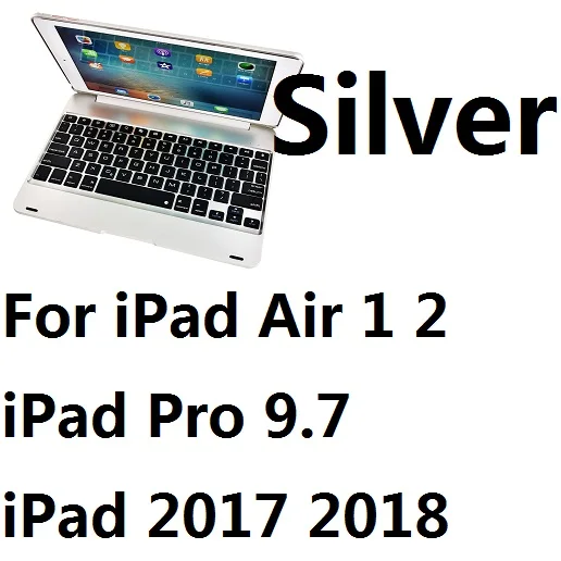 Тонкий беспроводной Bluetooth клавиатура складная подставка чехол Полный защитный ABS чехол для iPad Mini 1234 Air 1 2 Pro 9,7 Новинка - Цвет: For iPad 9.7 Silver