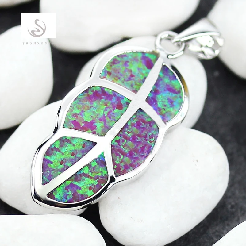 

SHUNXUNZE Engagement Wedding pendants charms christmas for Jewelry women's clothing accessories Pink opal Rhodium Plated R4090