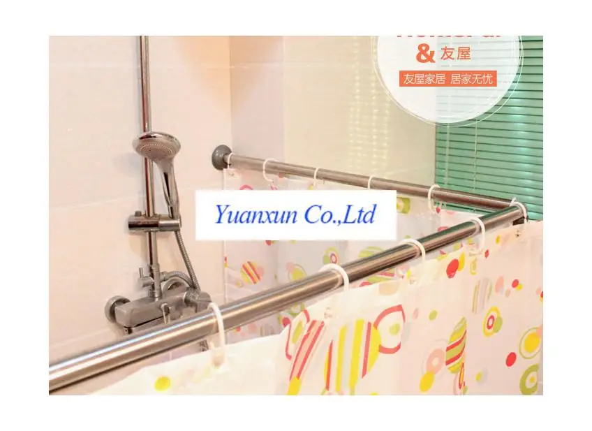 L shaped stainless steel shower curtain rod curved shower curtain stays