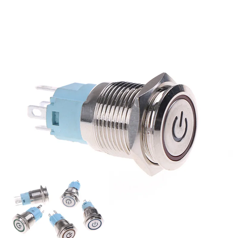 

1PC 16mm Waterproof Metal Annular Push Button Switch Ring Led Momentary Latching Accessories