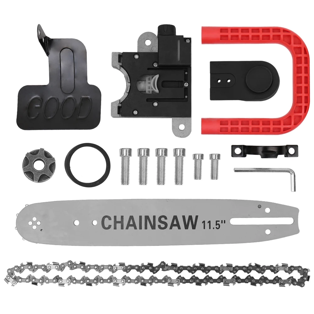 11,5 дюймовая бензопила, набор для переоборудования, сменная угловая шлифовальная машина в цепную пилу, деревообрабатывающий Электроинструмент с 10 мм шатуном