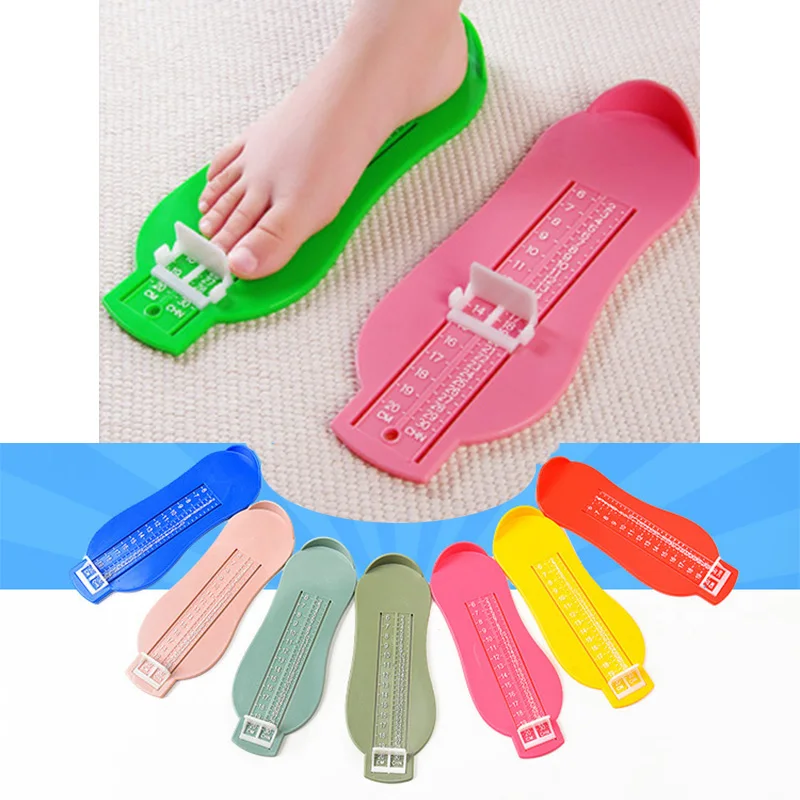 

7 Colors Kid Infant Foot Measure Gauge Shoes Size Measuring Ruler Tool Available ABS Baby Car Adjustable Range 0-20cm size