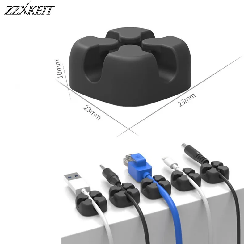 5 шт. квадратная силиконовая форма кабельные зажимы Настольный провод органайзер для наушников кабельный фиксатор шнур мышки держатель протектор сматывания кабеля