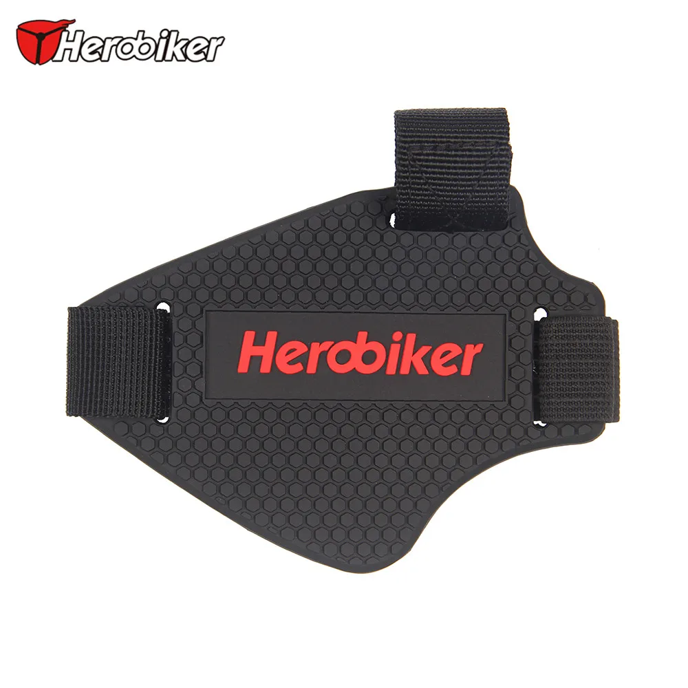 HEROBIKER мото обувь для верховой езды шестерни сдвиг Pad мотоциклетные гоночные ботинки съемное Защитное снаряжение охранники Scuff Mark Защитная крышка - Цвет: Черный