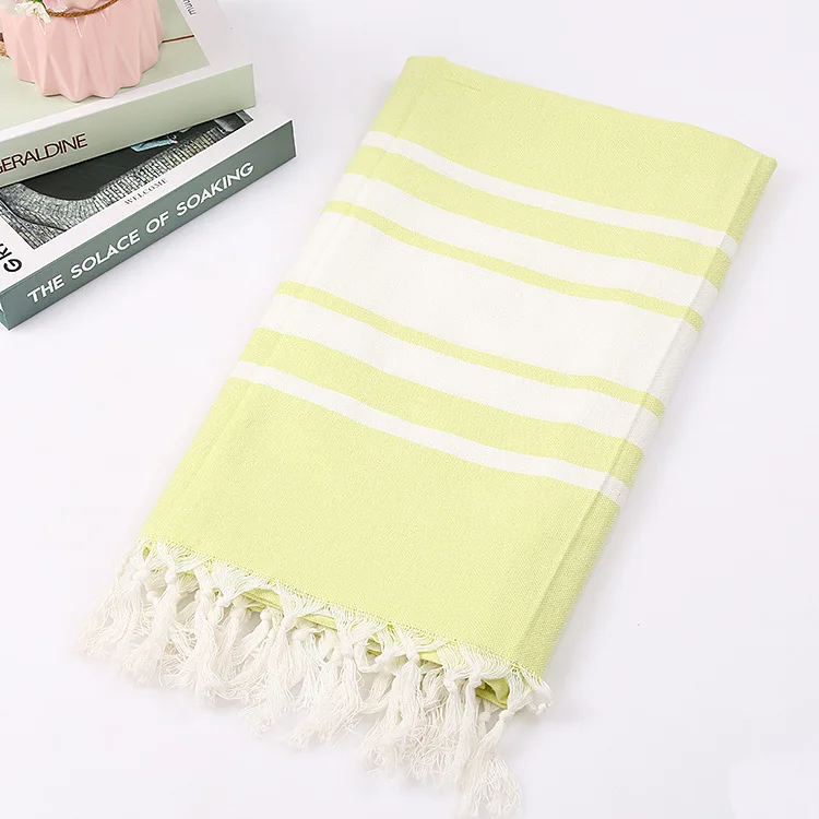 Turkish Bath Towels Cotton Fabric Tassel Big Beach Towel 100X180cm Summer Adults Stripes Thin