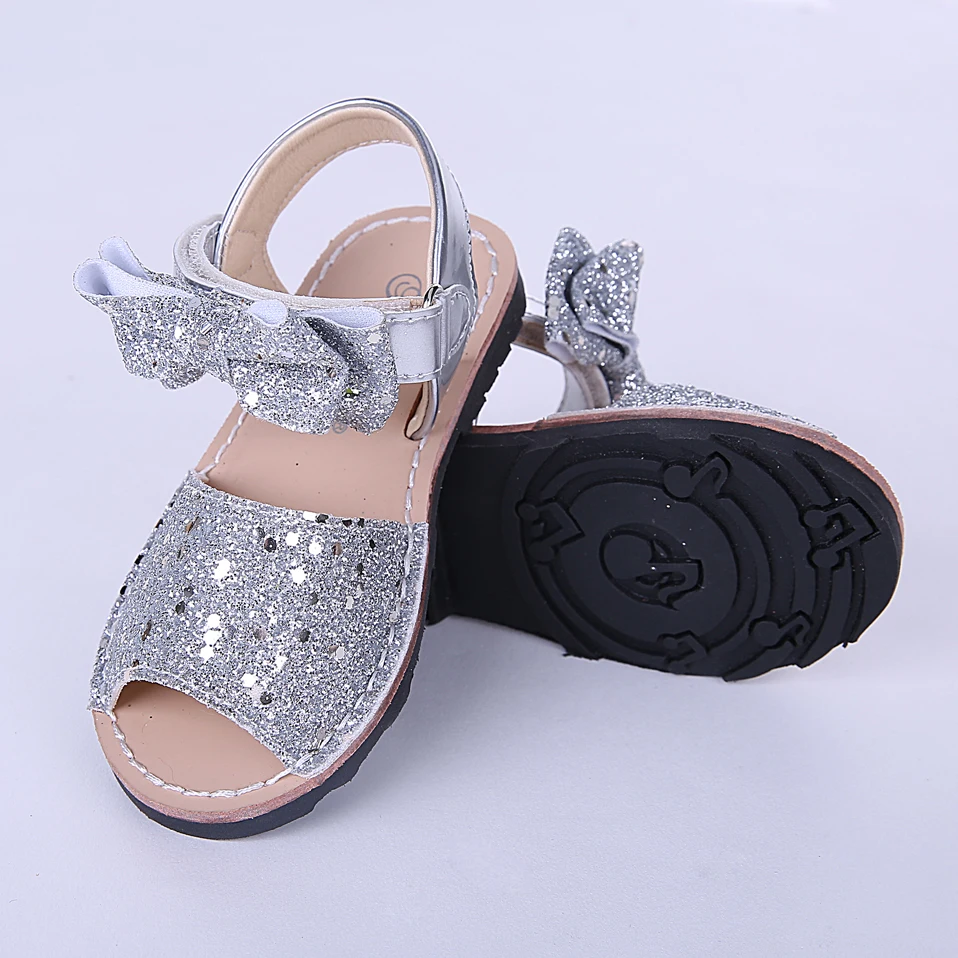 Pettigirl Girls сандалии Для летних вечеринок платье с блестками для девочек; обувь из микрофибры шикарным бантом детские туфли принцессы US Размеры(без обувной коробки