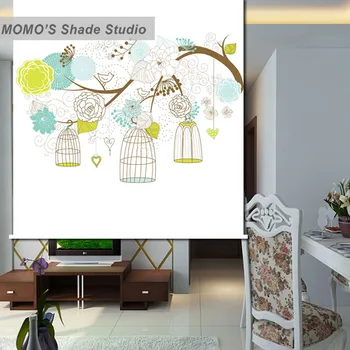 

MOMO Roller Blinds Painting Window Blinds Shades Blackout Zebra Blinds Fabric Roller Shutter Curtains Custom Size Alice 195