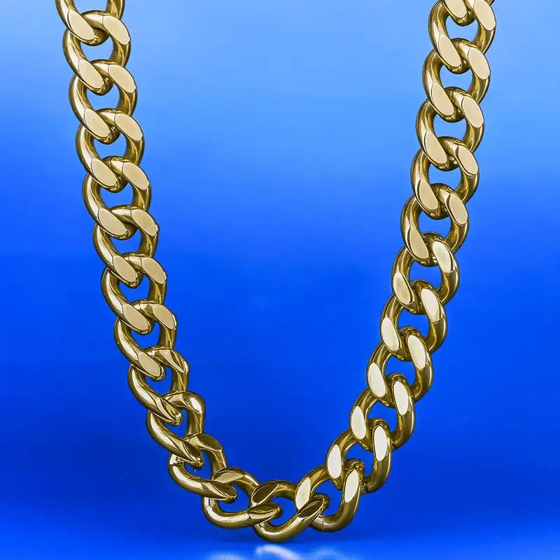 

Men's Miami Cuban Link Curb Chain European and American Hip-hop Jewelry 12mm