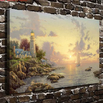 

Thomas Kinkade The Sea Of Tranquility Canvas Painting Print Living Room Home Decor Modern Wall Art Oil Painting Poster