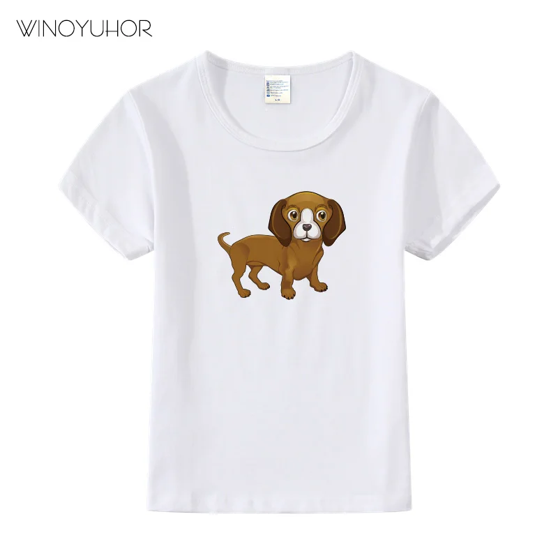 

Dachshund Dog Print T Shirt Child Funny Animal T-Shirt Baby Boys Girls Tee Cool Children Clothing Summer Casual Tops Tee