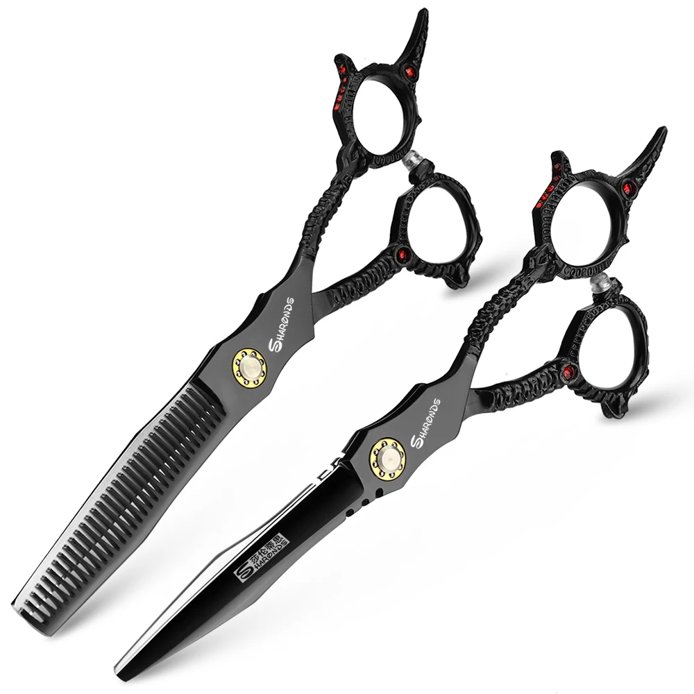 

Sharonds Professional Hairdresser's Scissors Japan 440c Hair Scissors Black Japan 440c Barber Shop Accessories Scissors